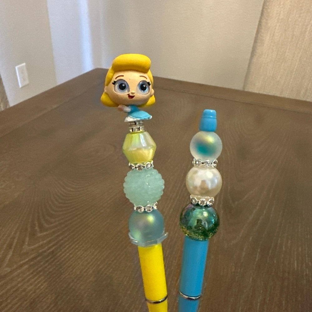 Disney Doorables Remember When Cinderella‎ Set Of 2 Beaded Pens Refill Ink